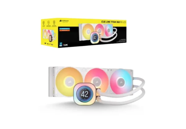 Corsair iCUE LINK Titan 360 RX LCD White CPU Cooler - Image 2