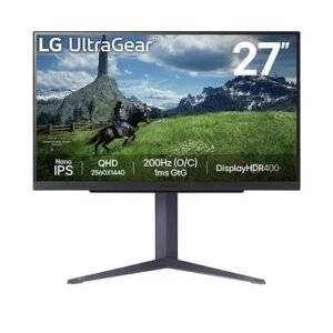 LG UltraGear 27GS85Q-B | 27 Inch 1440p QHD (2K) 180Hz (O/C 200Hz) Nano IPS 1ms