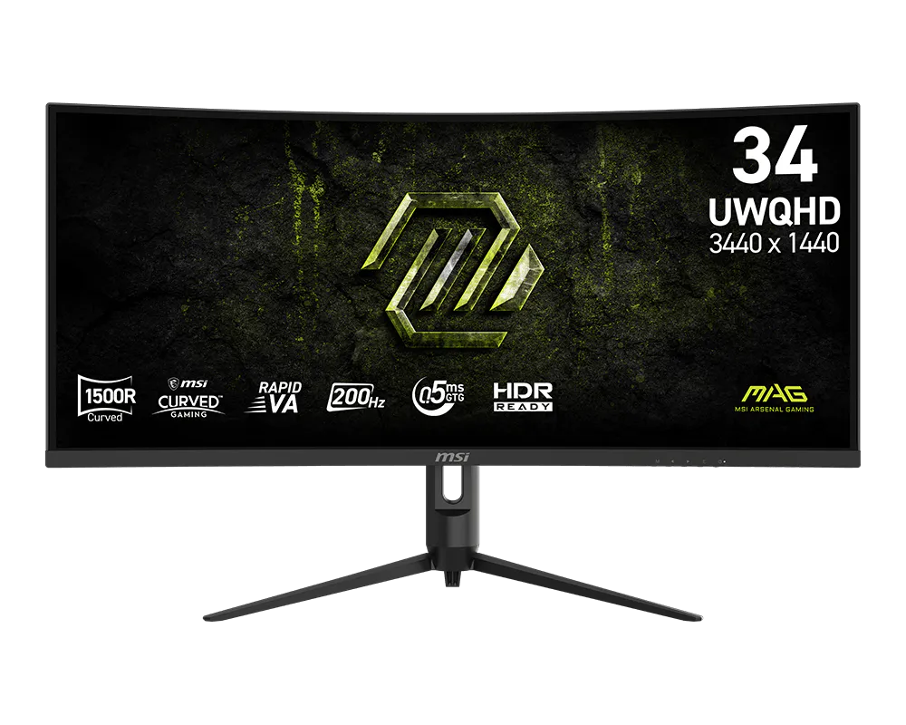 MSI MAG 342CQRF E20 | 34 Inch 1500R Curved 1440p QHD (2K) 200Hz 0.5ms Monitor