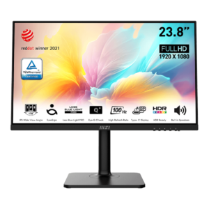 MSI Modern MD2412P 24 Inch 1080p FHD 100Hz IPS USB Type-C Adjustable Stand (Black)