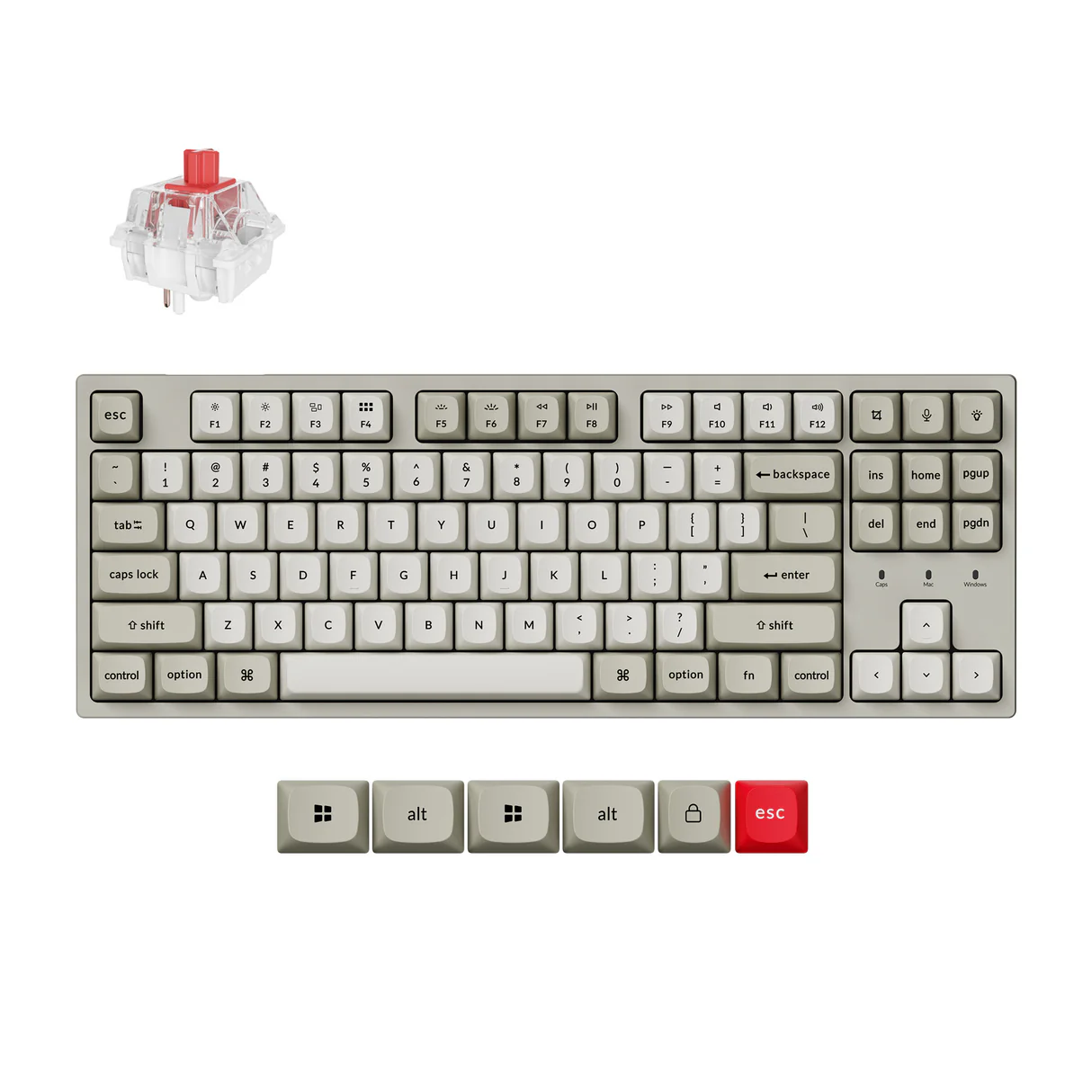 Keychron C1 Pro 8K - Retro (Red Switch) Mechanical Keyboard