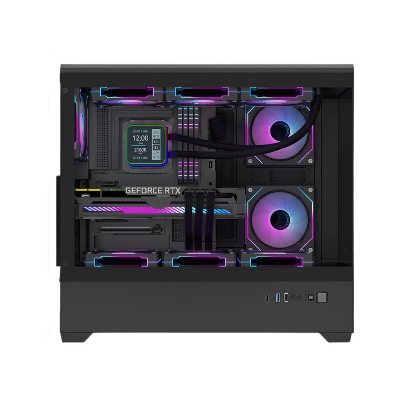 Ant Esports Crystal X6 Lite ARGB Mid-Tower Cabinet – Black - Image 3