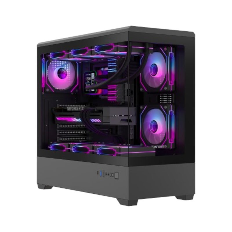 Ant Esports Crystal X6 Lite ARGB Mid-Tower Cabinet – Black