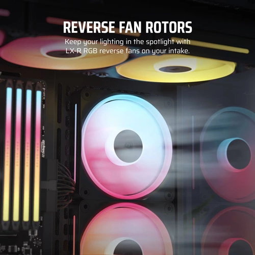 Corsair iCUE LINK LX120-R RGB Reverse Fan – Single Pack, Black - Image 3