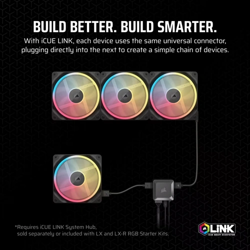 Corsair iCUE LINK LX120-R RGB Reverse Fan – Single Pack, Black - Image 4